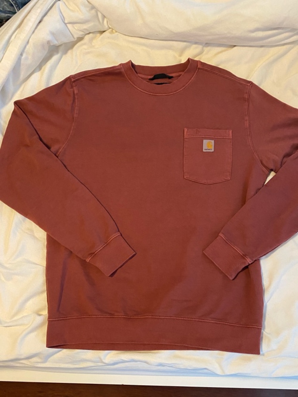 Carhartt Men’s Rust Red Crewneck Pocket Sweatshirt